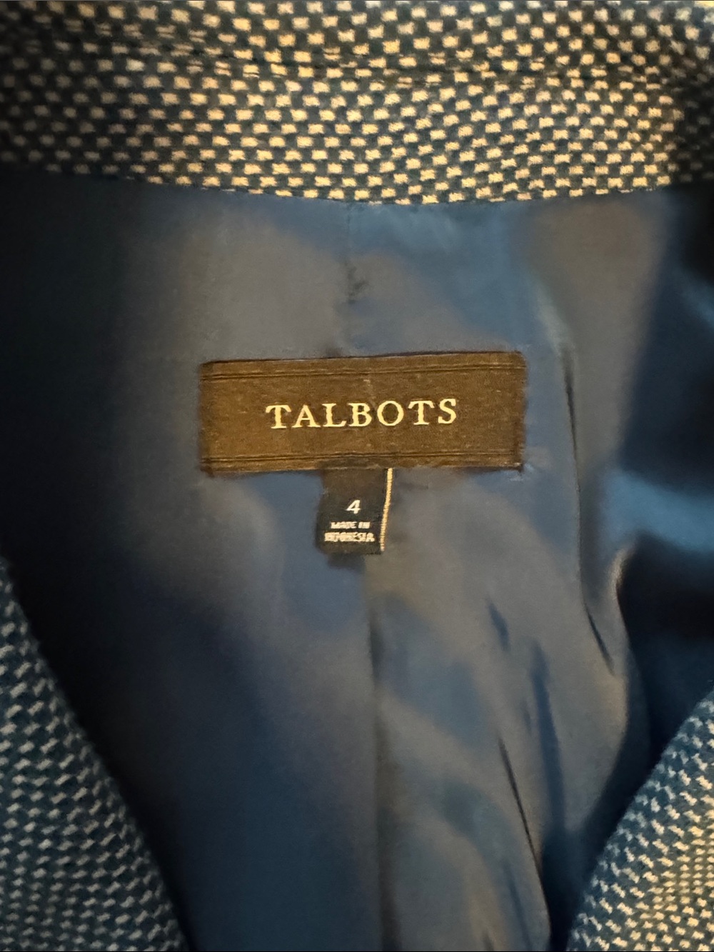 Talbots Blue Textured Two-Button Blazer - Picture 3 of 11